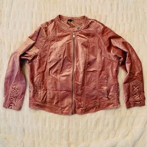 Rose Velvet Moto Jacket